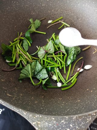 乌鸡蛋炒红薯叶步骤12