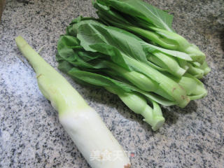 茭白炒菜芯步骤1