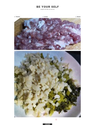 酸菜小笋肉末步骤1