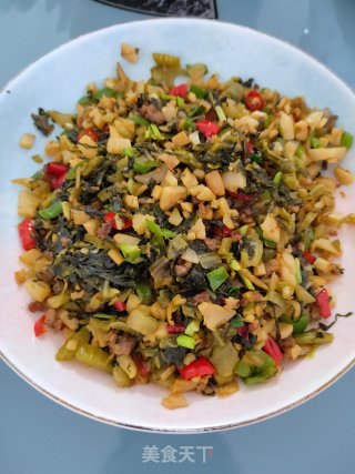 酸菜小笋肉末步骤7