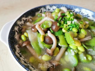 蟹味菇青豆烩丝瓜步骤11