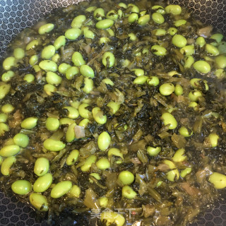 雪菜炒毛豆步骤5