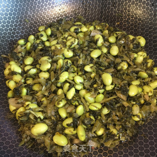 雪菜炒毛豆步骤6