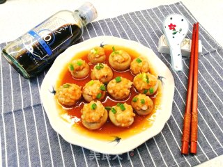 原汁原味，低卡减脂美食～蘑菇酿虾滑步骤7