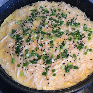 香葱鸡蛋煎金针菇步骤6
