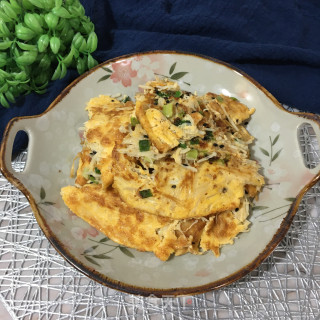 香葱鸡蛋煎金针菇步骤8