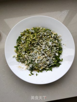 蒸茼蒿丸子步骤5
