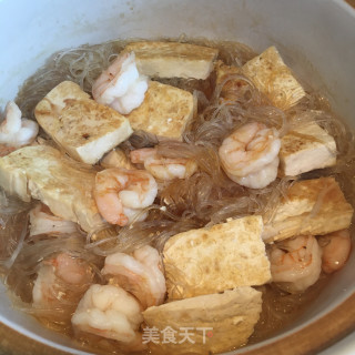 虾仁粉丝煲豆腐步骤10