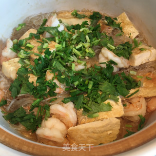 虾仁粉丝煲豆腐步骤11