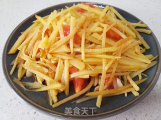 土豆丝炒西红柿步骤5