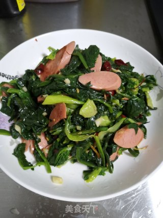 菜籽炒火腿步骤8