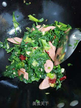 菜籽炒火腿步骤7