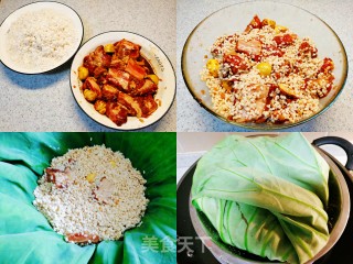 李子柒同款夏日美食～荷香糯米排骨饭步骤4