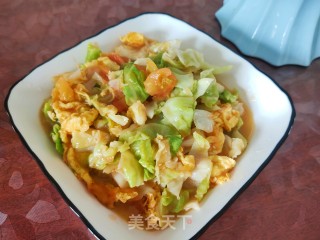 西红柿圆白菜炒鸡蛋步骤12