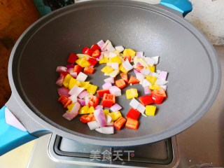 彩椒藕丁步骤7