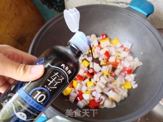 彩椒藕丁步骤9