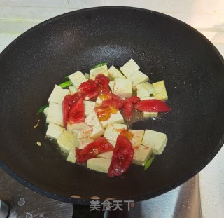 西红柿青菜炒豆腐步骤8