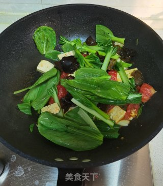 西红柿青菜炒豆腐步骤10