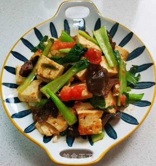西红柿青菜炒豆腐步骤12