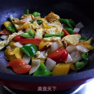 彩椒洋葱炒蛋步骤8