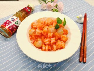 米其林时令招牌菜～荔枝虾球步骤7