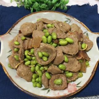 五花肉丸子炒毛豆步骤12