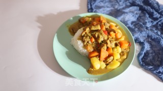 咖喱牛肉炖土豆盖烧饭步骤9