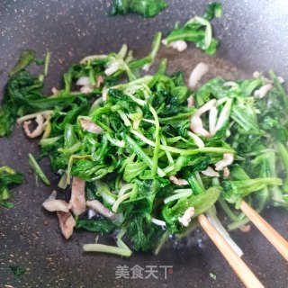肉丝炒苦菊步骤8