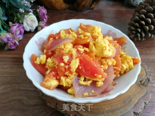 番茄洋葱炒鹅蛋步骤7
