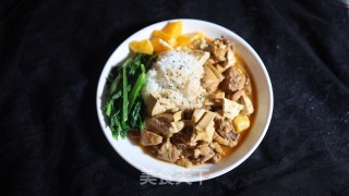红烧鸡肉豆腐盖烧饭步骤10