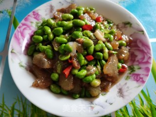 毛豆米炒牛筋步骤10