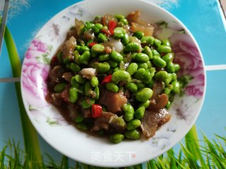 毛豆米炒牛筋步骤9