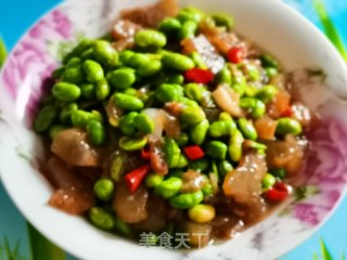 毛豆米炒牛筋步骤11