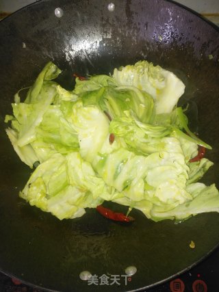 香煎豆腐烧手撒包菜步骤6
