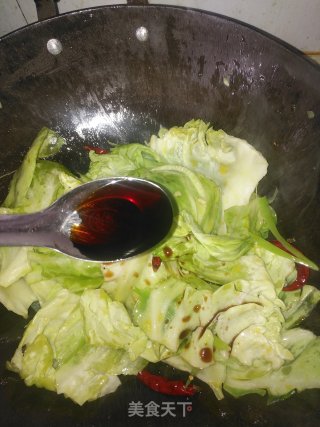 香煎豆腐烧手撒包菜步骤7