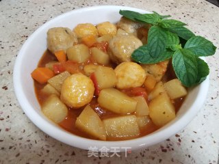 酸辣土豆烩丸子步骤17
