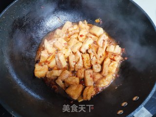 蒜苗烧豆泡步骤6