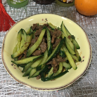牛里脊炒黄瓜步骤8