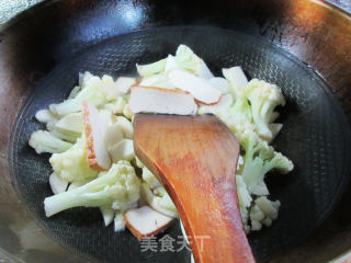 香干茭白炒花菜步骤6