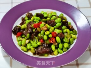 毛豆炒熏肠步骤11