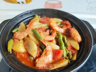 砂锅番茄土豆虾步骤16