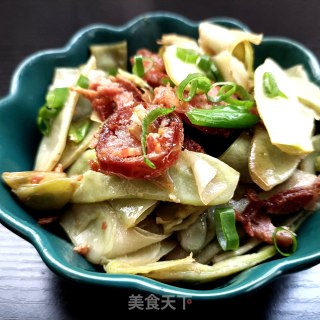烤肠炒扁豆步骤12