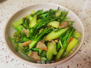 猪油渣炒芥兰花步骤12