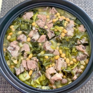 酸菜黄豆排骨煲步骤16