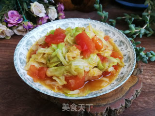 番茄炒包心菜步骤7