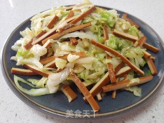 包菜炒豆干步骤6