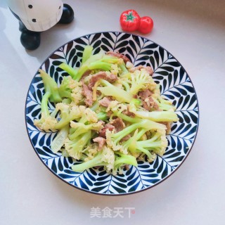 菜花炒肉步骤13