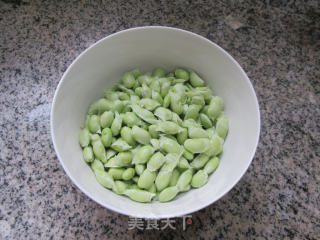 肉丝榨菜丝炒毛豆步骤2