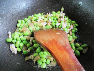 肉丝榨菜丝炒毛豆步骤9