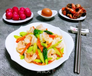 #清淡美食#芦笋炒虾仁步骤12
